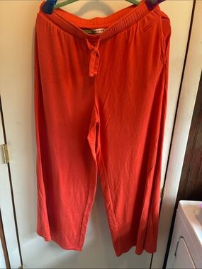 Bright Orange Wide-Leg Lounge Pants